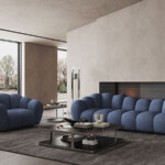 Double Fabric Sofa Modern Minimalist Leisure Living Room Sofa