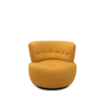 Yellow Chaise Sectional Fabric 3 Seater Curved Living Room Sofa