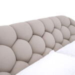 Italian Style Fabric Bed Modern Designer Bedroom Set Blue Grey King Size Bed