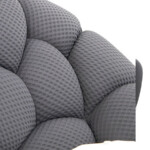 Italian Style Fabric Bed Modern Designer Bedroom Set Blue Grey King Size Bed