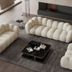321 sofa French white green cream fabric modern simple living room sofa