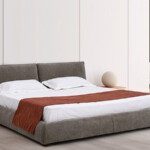 Italian Style Double Bed Minimalist Designer Fabric Bed