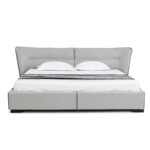 Upholstered Luxury Soft Bed King Queen Size Solid Wood Frame Leather Bed
