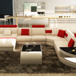 U Shape European Style Luxury Leather Sofa Set Designs Couch Living Room Furniture Sets