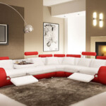 Corner Sectional Sofa Fashion Creative Black Red Yellow Gray Leather Recliner