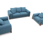 3 2 1 Fabric Sofa Living Room Furniture White Light Navy Blue White Gray