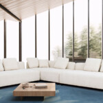 Fabric Sofa Set Living Room Furniture White Modern Minimalist Upholstery Fabric Modular Sofa
