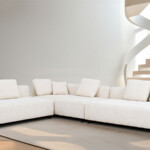 Fabric Sofa Set Living Room Furniture White Modern Minimalist Upholstery Fabric Modular Sofa