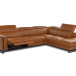 Leather Electric Recliner Corner Sofa Brown Furniture