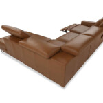 Leather Electric Recliner Corner Sofa Brown Furniture